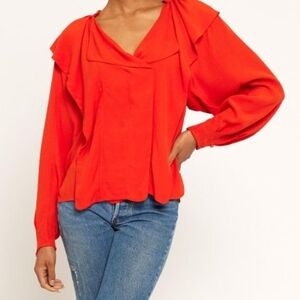 Joie Raquel Ruffle Long Sleeve Shirt
